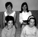 College Roomates 1965 Diane R, Lorraine Quan, Jeanne Searight, Maria Gitin (Joyce Brians)