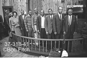 Candidates for Office 1966. Far left Rev Lonnie Brown; 5th from left in striped sweater, Rev John Ward